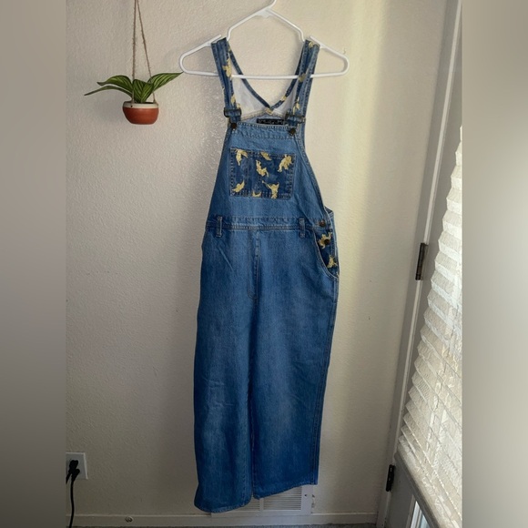 Vintage angel NOT GUILTY print denim overalls - Picture 2 of 4
